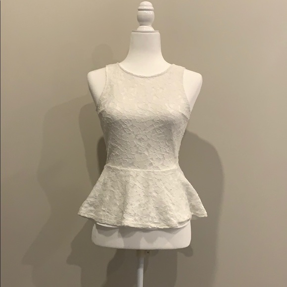H & M Divided white lace peplum tank top - Picture 1 of 1